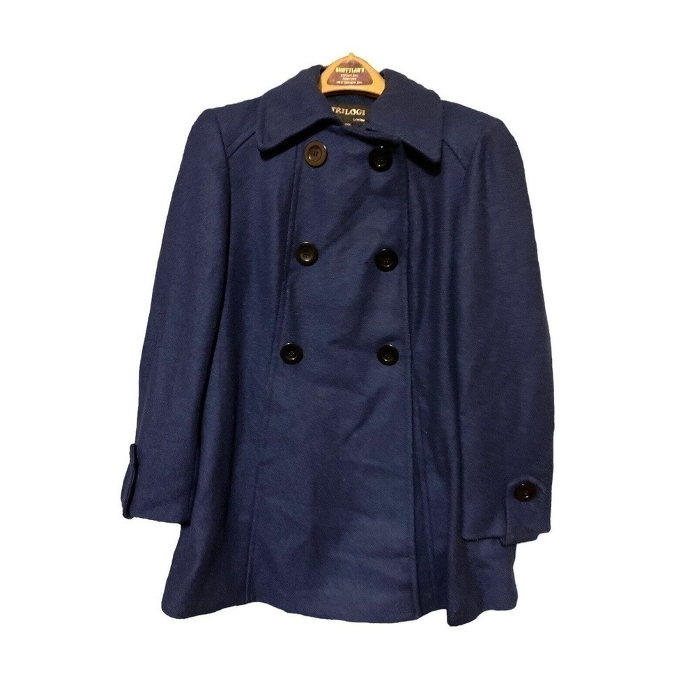 VINTAGE TRILOGI COLLECTION BLUE /Navy PEA COAT SIZE MISSY M - Picture 1 of 12